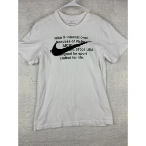 Nike International T-Shirt Womens Size Small White Goddess of Victory Pullover